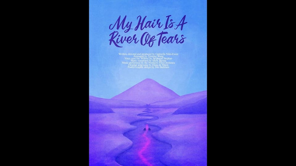 Still from the animated short My Hair is a River of Tears